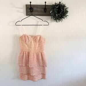 Alice + Olivia Orange Corset Tier Mini Dress 4